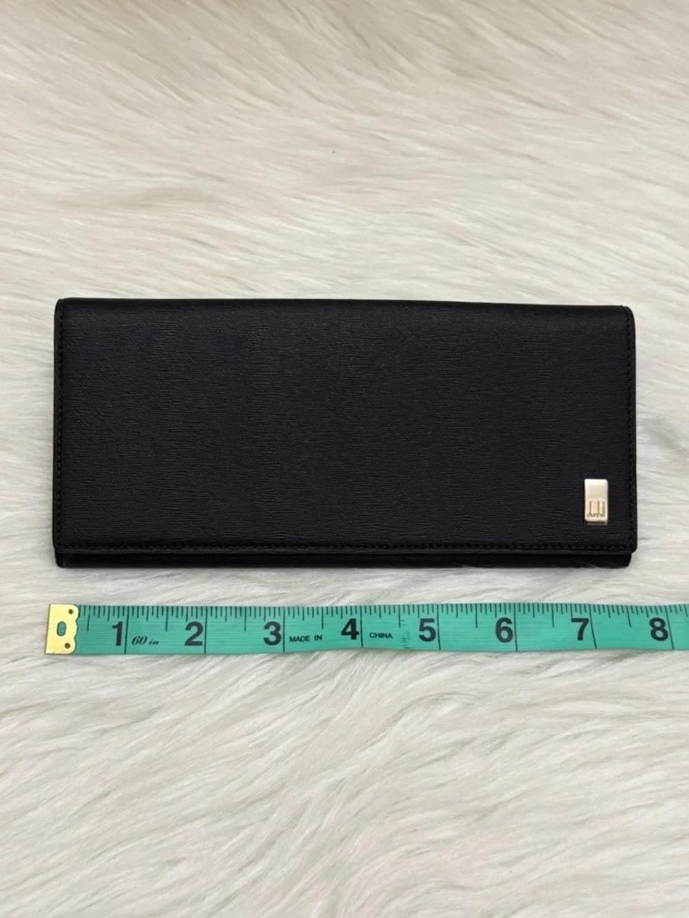 DUNHILL - BLACK SAFFIANO LEATHER LONG BIFOLD WALLET